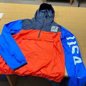 The North Face IC Anorak Fiery Red/Aviator Blue/ Black Hooded Jacket size Large